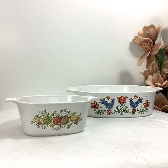 CORNINGWARE Country Festival Blue Birds Quart Pan - Picture 9 of 12